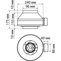 Канальный центробежный вентилятор TDM ВК-100, SQ1807-0501