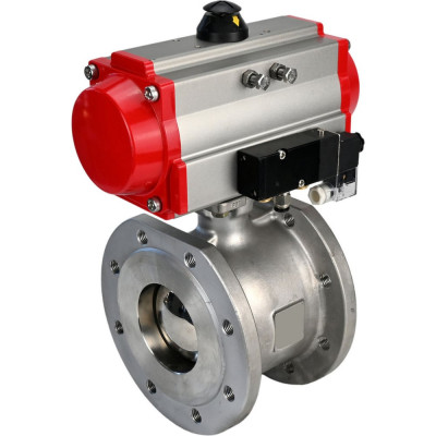 Шаровой кран DN.ru КШмФП.316.200 Ду32 Ру16 пневмопривод, пневмораспред D160-01788