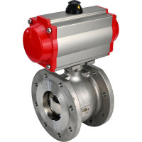 Шаровой кран DN.ru КШмФП.316.200 Ду32 Ру16 пневмопривод, пневмораспред D160-01789