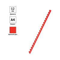 Пластиковые пружины OfficeSpace D=12 мм, красный, 100 шт. PC8839