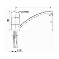 Смеситель для кухни MIXLINE 35к ML-GS03 343 антрацит 547675