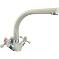 Смеситель для кухни Rainsberg двухвентильный, из силумина, бежевый (песочный гранит) R5043KF-3