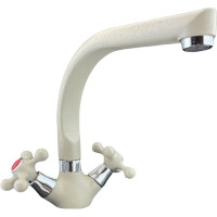 Смеситель для кухни Rainsberg двухвентильный, из силумина, бежевый (песочный гранит) R5043KF-3