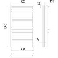 Полотенцесушитель Terminus Прато sensor quick touch П12 500x1000 4670078527134