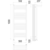 Полотенцесушитель водяной Terminus & Аврора с полкой П20 500x1000 4670078529442