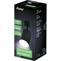 Поворотный накладной светильник Ritter Arton цилиндр, 80x100, GU10, алюминий, черный 59973 9