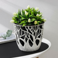 Кашпо со вставкой СИМАЛЕНД Форест 3 л, бело-черное 5361894