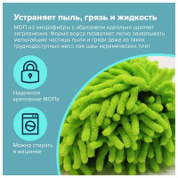 Швабра с флаундером ЛЮБАША СИНЕЛЬ 40 см, черенок 110 см евро, насадка МОП микрофибра 606313
