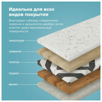 Швабра с флаундером ЛЮБАША СИНЕЛЬ 40 см, черенок 110 см евро, насадка МОП микрофибра 606313