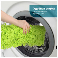 Швабра с флаундером ЛЮБАША СИНЕЛЬ 40 см, черенок 110 см евро, насадка МОП микрофибра 606313