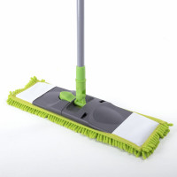 Швабра с флаундером ЛЮБАША СИНЕЛЬ 40 см, черенок 110 см евро, насадка МОП микрофибра 606313