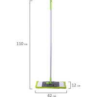 Швабра с флаундером ЛЮБАША СИНЕЛЬ 40 см, черенок 110 см евро, насадка МОП микрофибра 606313
