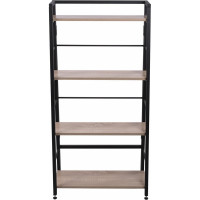 Стеллаж BRABIX "Smart SH-007", 605x295x1193 мм, ЛОФТ, трапеция, складной, металл/ЛДСП дуб каркас 641872