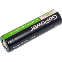 Аккумулятор GoPower Li-ion IMR18650 PC1 20A 3.7V 2500mAh без защиты высокий ток плоский контакт 00-00018356