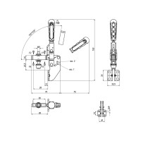 Прижим механический с угловым основанием KUKAMET, усилие 100 кг 213-1