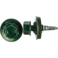 Кровельный саморез Госкреп 5,5x19 RAL 6005, зеленый мох, 60 шт., пл. конт. 280 мл 2-0018261