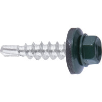 Кровельный саморез Госкреп 5,5x19 RAL 6005, зеленый мох, 60 шт., пл. конт. 280 мл 2-0018261