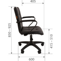 Компьютерное кресло CHAIRMAN 030, с подлокотниками, экокожа, черный 00-07107524