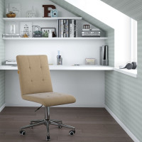 Компьютерное кресло CHAIRMAN 030, без подлокотников, хром, ткань, бежевый 00-07105061