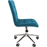 Компьютерное кресло CHAIRMAN 030, без подлокотников, хром, ткань, бирюзовый 00-07105063