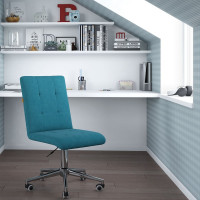 Компьютерное кресло CHAIRMAN 030, без подлокотников, хром, ткань, бирюзовый 00-07105063