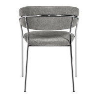 Стул BRADEX turin серый вельвет с хромированными ножками FR 0860