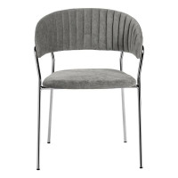 Стул BRADEX turin серый вельвет с хромированными ножками FR 0860