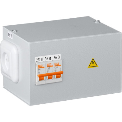 Понижающий трансформатор ЯТП-0,25 220/36-3 авт. IP31 TDM ELECTRIC SQ1601-0006