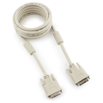 Кабель Cablexpert DVI-D single link, 19M/19M, 3.0м, серый, экран, ферритовые кольца, пакет CC-DVI-10