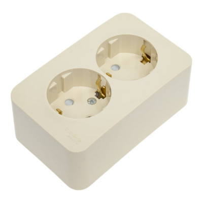 Розетка Systeme Electric Blanca о/у, двойная, с заземлением, со шт., изол.пл., 16а, 250в, бежевый BLNRA011217
