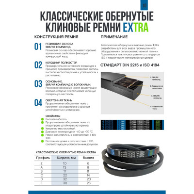 Клиновой ремень SANLUX B235 Li B-6000 Ld, (17x11x6009) Li 5969 мм, Ld 6012 мм EXtra, B235SANEX
