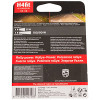 Автолампа PHILIPS H4, 100, 90 P43t-38 RALLY 12V 1,10,100 12569RAB1
