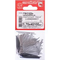 Плинтусные закаленные гвозди Стройбат 1,75x40 серый 100 шт 306960