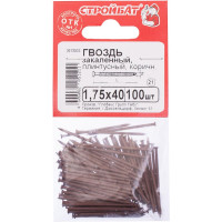 Плинтусные закаленные гвозди Стройбат 1,75x40 коричневый 100 шт 306950