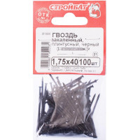 Плинтусные закаленные гвозди Стройбат 1,75x40 черный 100 шт 306970