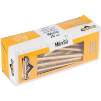 Мебельный плоский винт Element М6x90мм латунирован. 25 шт 307410