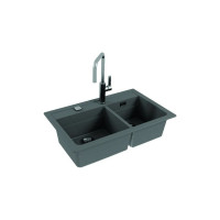 Мойка ALVEUS GRANITAL ATROX 50 CONCRETE - G81 в комплекте с сифоном 1132822 1132001