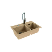 Мойка ALVEUS GRANITAL ATROX 50 BEIGE - G55 в комплекте с сифоном 1132822 1132000