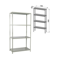 Металлический стеллаж BRABIX MS Plus-185/50-4 1850х1000х500 мм, 4 полки 291106