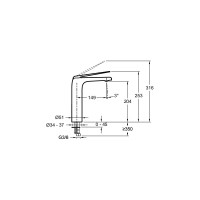 Смеситель для раковины JACOB DELAFON E97347-ND-CP AVID высокий, без донного клапана 00000063303