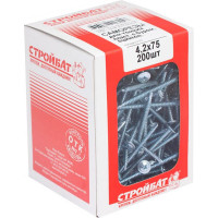 Саморезы для тонких пластин с буром Стройбат 4,2x75 белый цинк 200 шт 226550