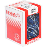 Кровельные саморезы с буром Стройбат 4,8x50 синий 200 шт 115920