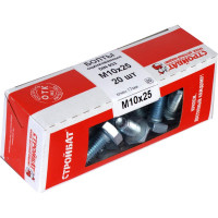 Болт Стройбат DIN 933 М10x 25 белый цинк 20 шт 305410