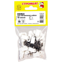 Скоба для электрокабеля Стройбат 12 плоская 50 шт 014921