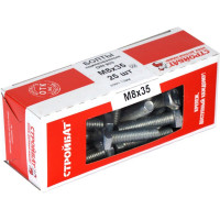 Болт Стройбат DIN 933 М 8x 35 белый цинк 25 шт 305370