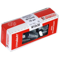 Болт Стройбат DIN 933 М12x 30 белый цинк 15 шт 305450