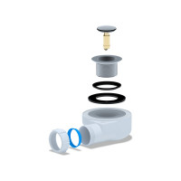 Сифон для поддона АНИ Пласт 53 мм, 1 1/2x50, клик-клак E450CL 025-1042