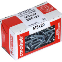 Винт Стройбат пот. DIN 965 М3x20 белый цинк 300 шт 106201