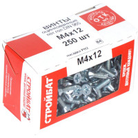 Винт Стройбат пот. DIN 965 М4x12 белый цинк 106211