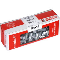 Болт Стройбат DIN 933 М8x16 белый цинк 60 шт 305360